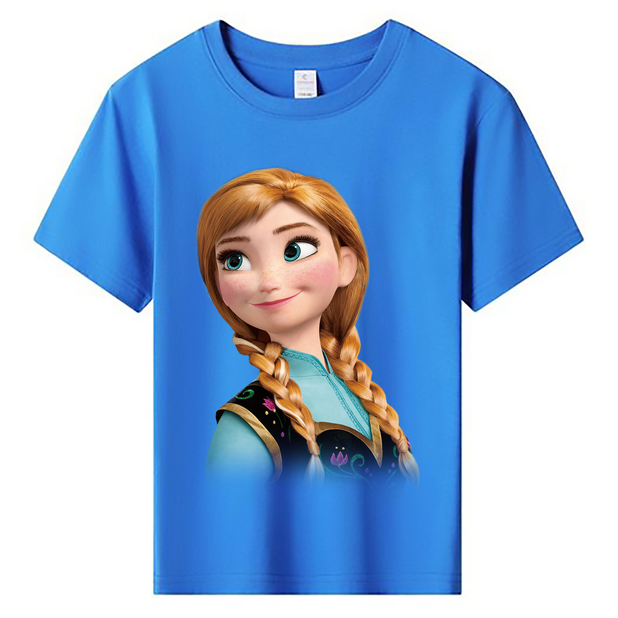 （画像用） アナと雪の女王 アンナ エルサ Frozen Anna Elsa 綿100％キッズTシャツ（フロントプリント）